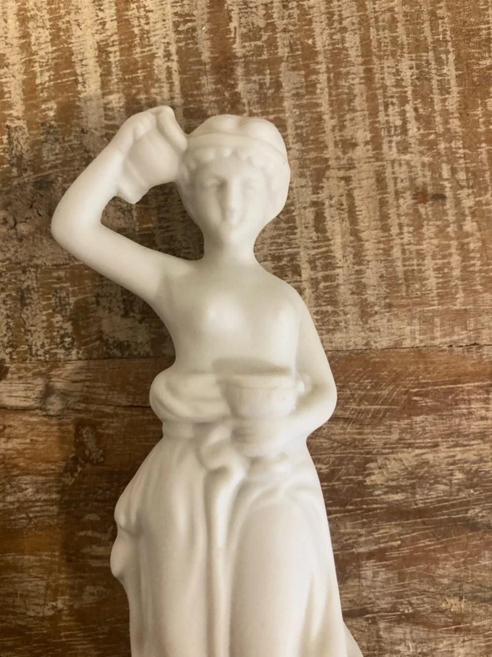 Matte White Vintage Ceramic Figurine Made in Japan Woman with Jars
